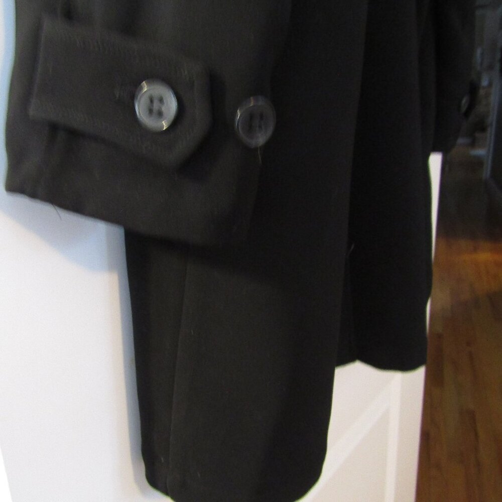 Woman's Black LONDON FOG COAT Size Large Petite Paisley Lining 100% Polyester - Picture 5 of 5